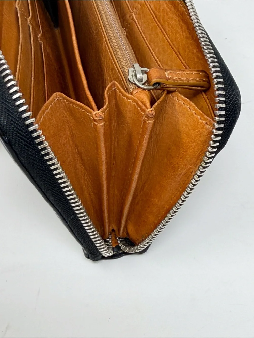 Coach Black Pebbled Leather Zip Around Continental Wallet